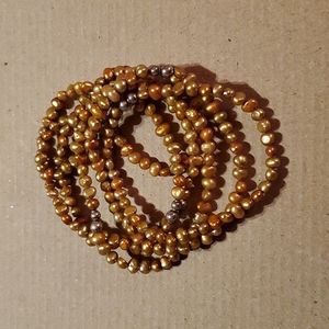 Silpada B1369 Copper Pearls Stretch bracelet (set of 6)